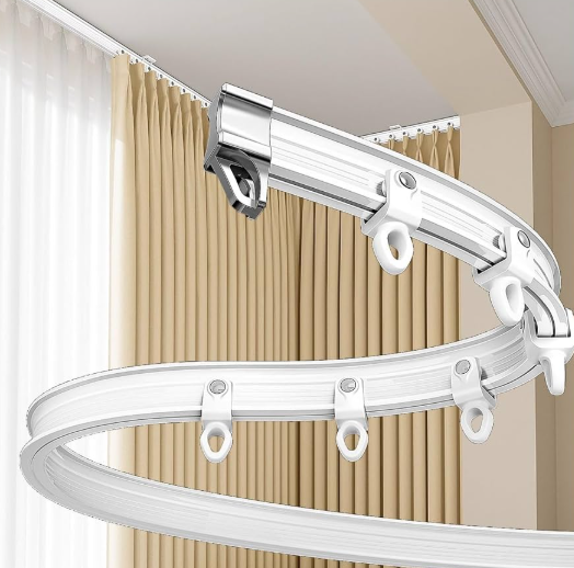 حاجز ستائر منحني مخصص للنوافذ الكبيرة والنافذة المرنة