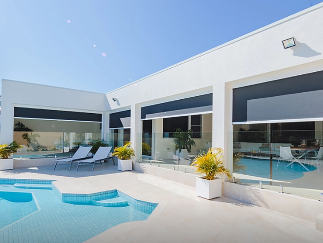 شقة شرفة الستائر الدوارة